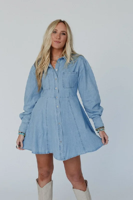 Delight in Denim Dress - Denim