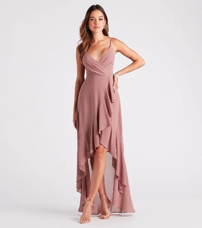 Gracie Formal Chiffon A-Line High Low Dress