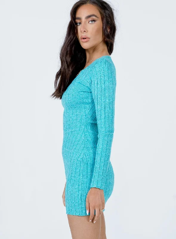 Shanti Long Sleeve Mini Dress Teal