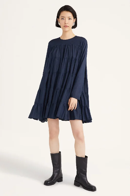 Soliman Dress in Navy