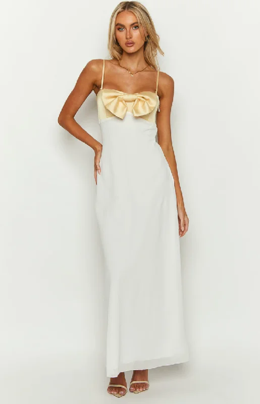 Honeydew Yellow Bow Maxi Dress