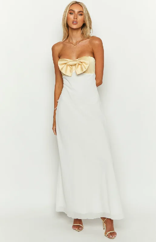 Honeydew Yellow Bow Maxi Dress