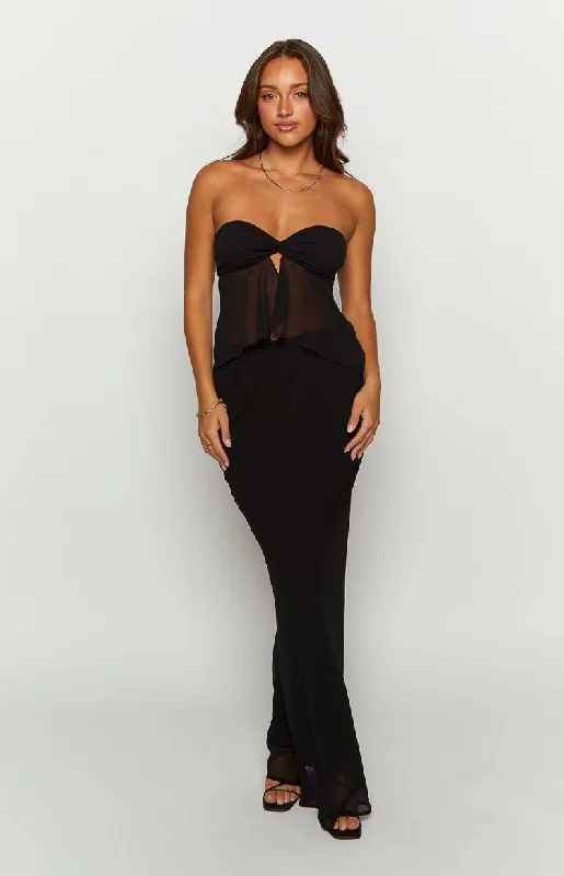 Jacqulin Black Strapless Top