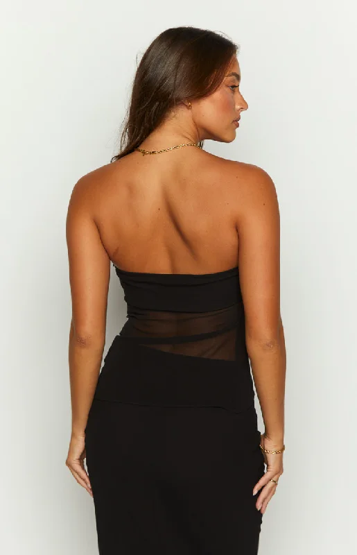 Jacqulin Black Strapless Top