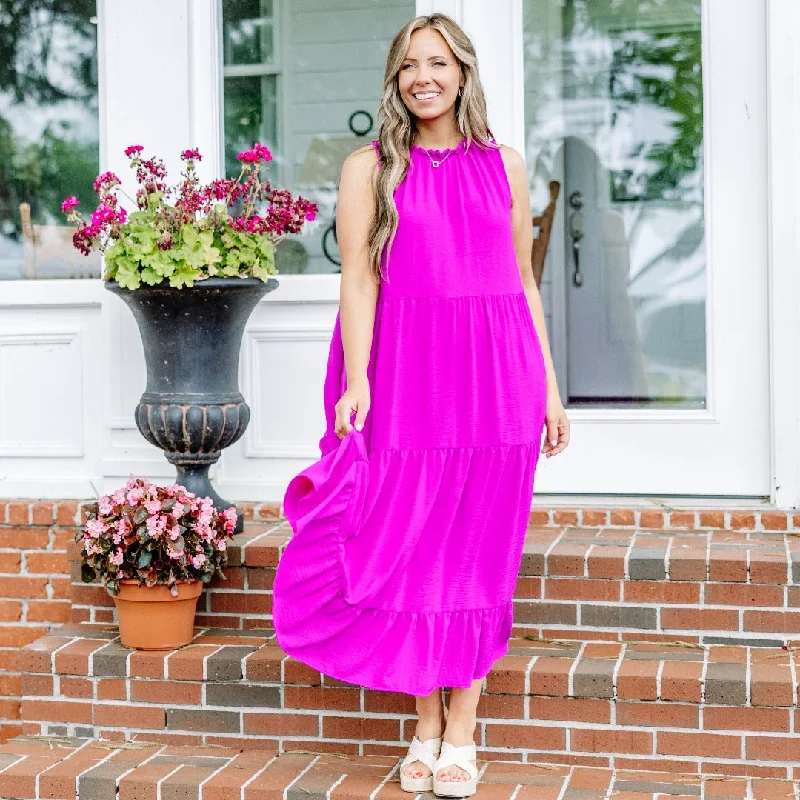 Weekend Wardrobe Maxi Dress, Magenta