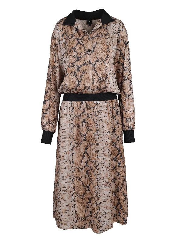 TRILLE dress with snake print - Seasand mix