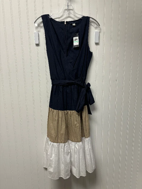 Dress Casual Midi By Tommy Hilfiger In Blue & White, Size: 8