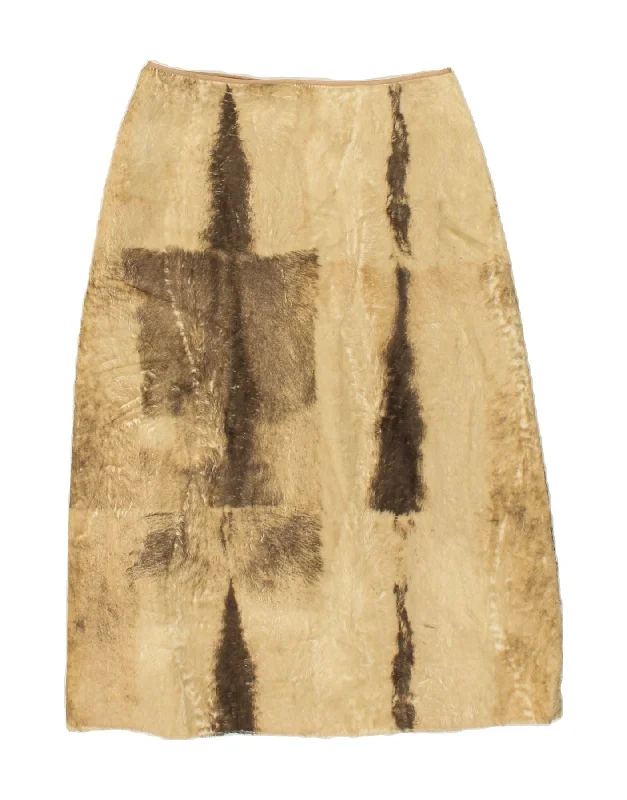 MOMENTI Womens A-Line Skirt W30 Medium  Beige Animal Print