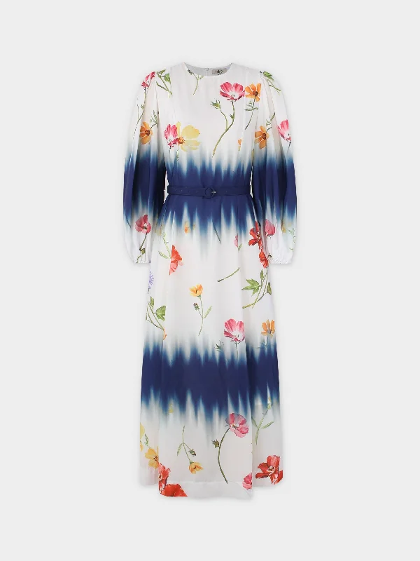 Printed Shift A-line Dress-Tie Dye Floral