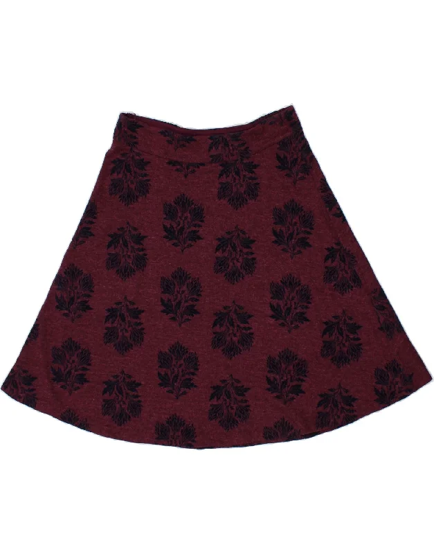 WHITE STUFF Womens A-Line Skirt UK 14 Large W32  Maroon Floral Polyester