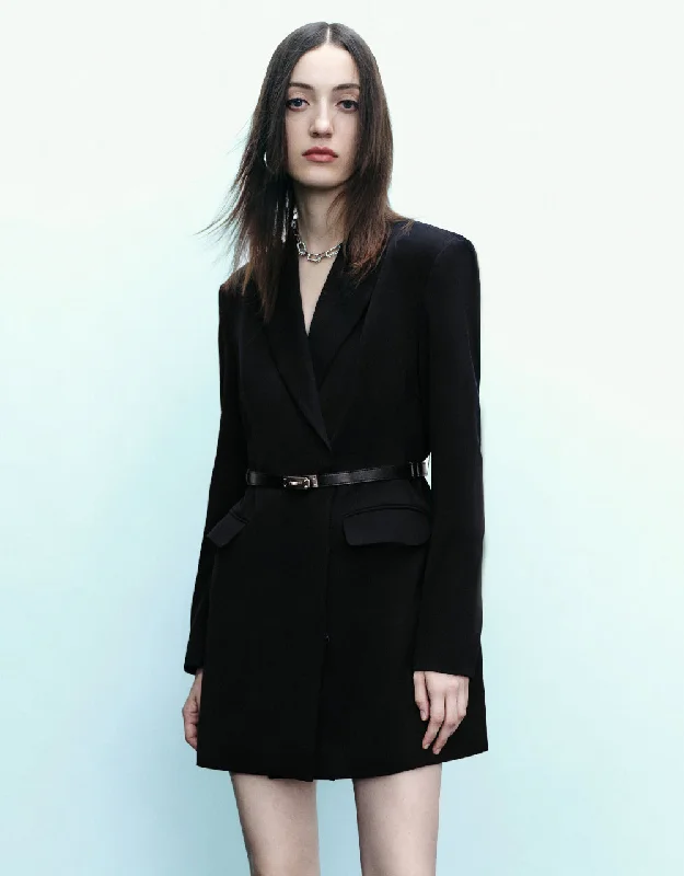 Peaked Lapel Skater Blazer Dress