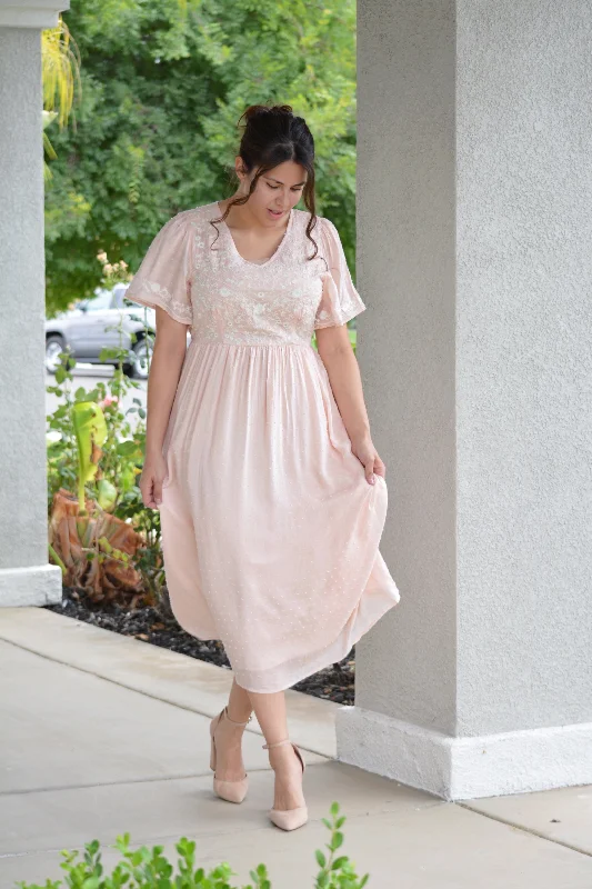 Addy Blush Embroidered Dress