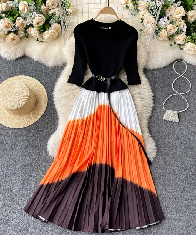 Stylish A line long dress  836