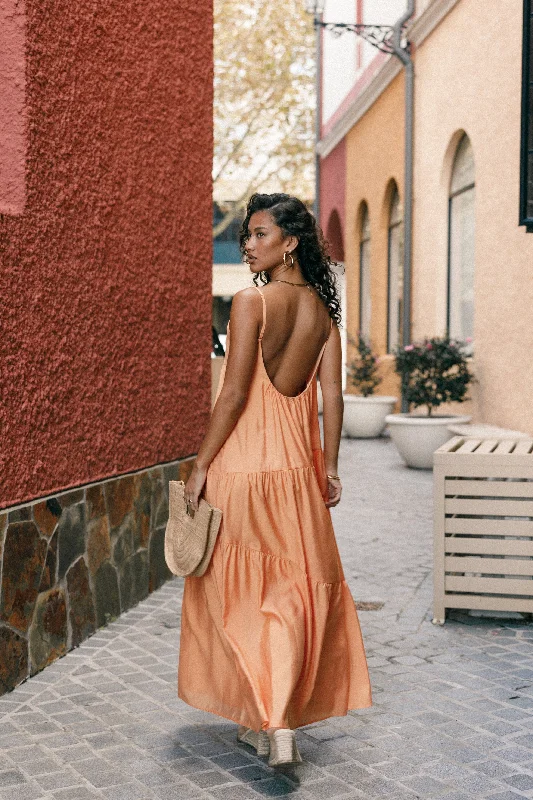 Bennie Midi Dress - Orange