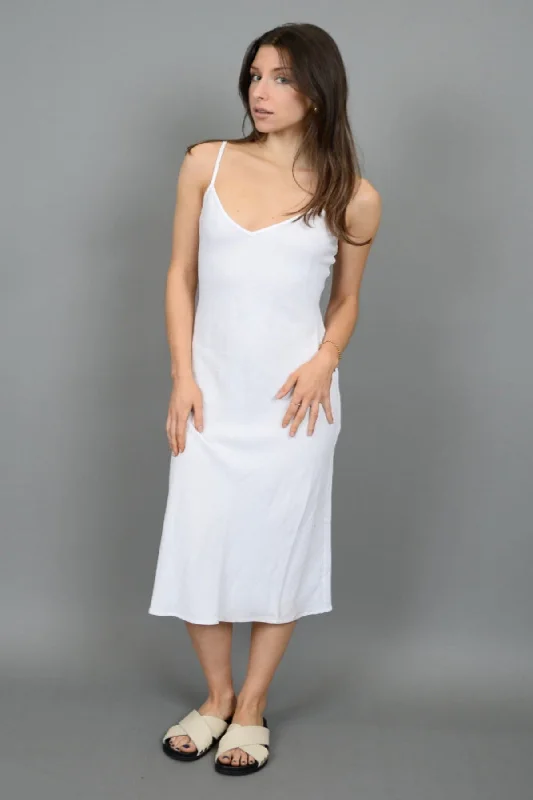 Layla Slip Dress- White-Rd Style