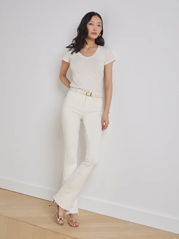 L'Agence Ruth High Rise Straight Leg Jean in Vintage White