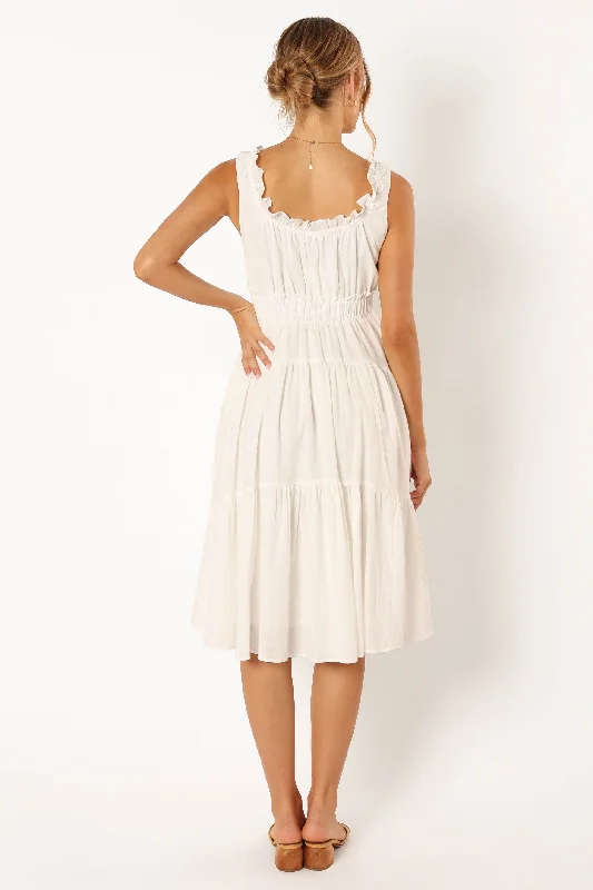 Oriana Midi Dress - White