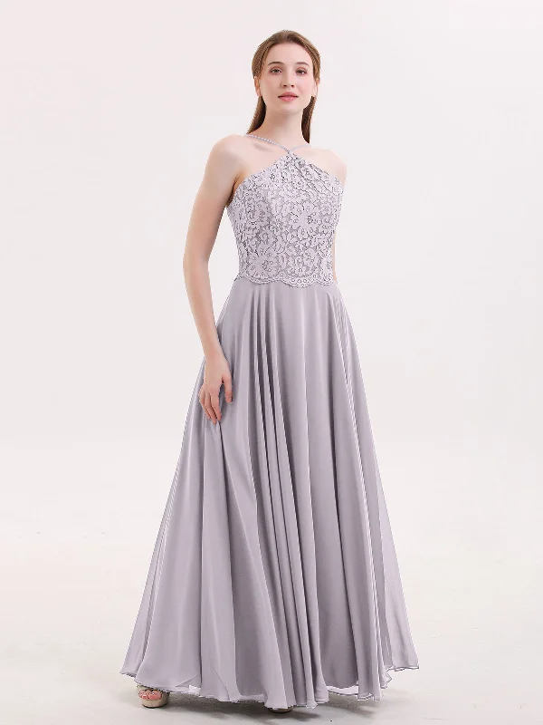 Lace and Chiffon Bridesmaid Dress-Dusk