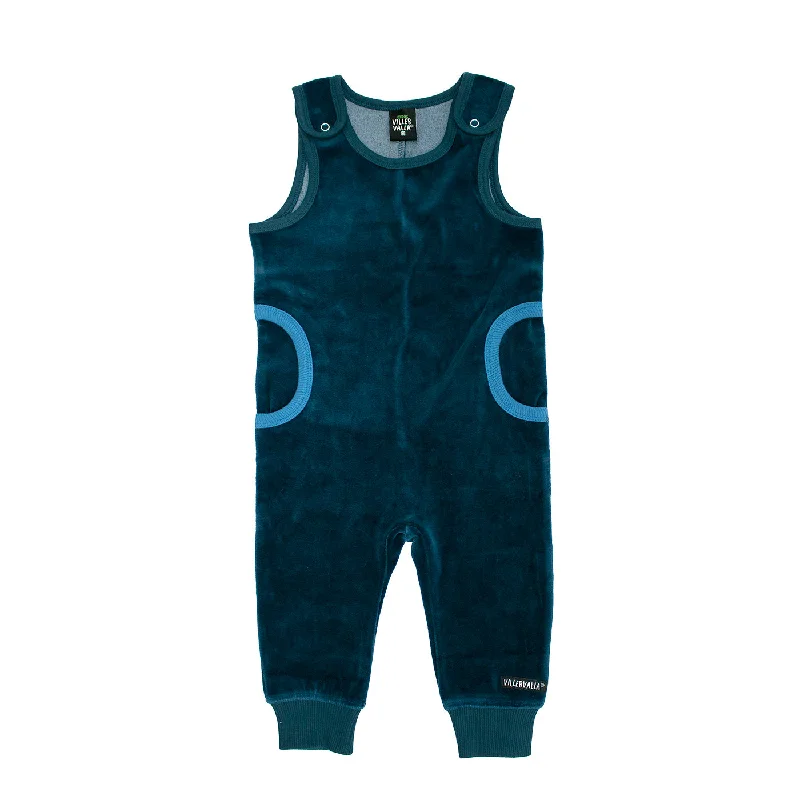 Marine Velour Playsuit - 2 Left Size 6-9 months & 2-3 years