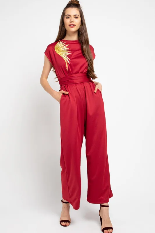 Golden Wings Red Jumpsuit