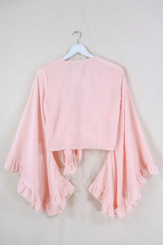 Khroma Venus Wrap Top in Powder Pink Velvet