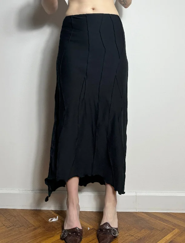 Mariola Homoncik Black Suture Long Skirt