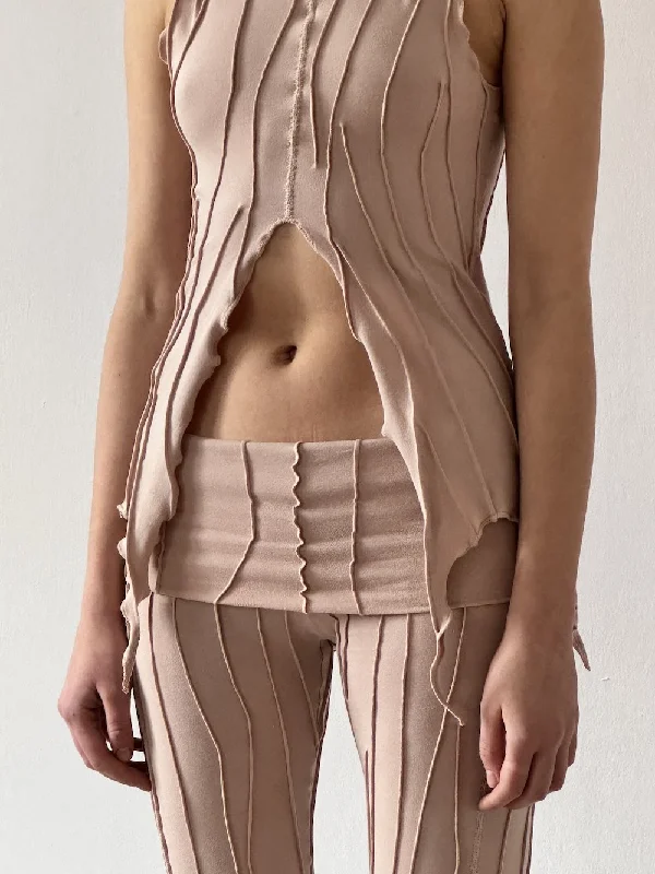 Mariola Homoncik Nude Suture Slit Top