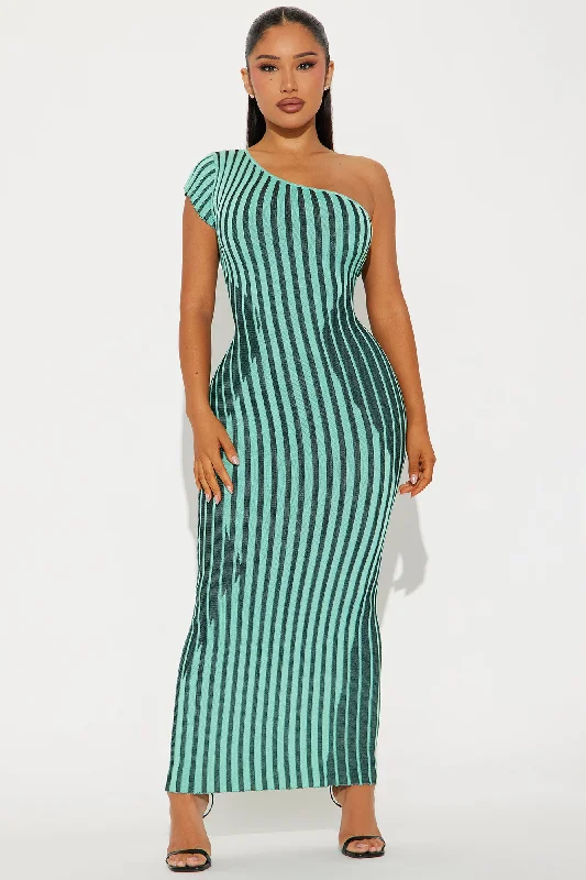 Medusa Ribbed Midi Dress - Mint